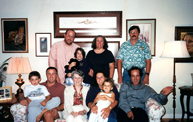 David Fontana (seated 2nd from left) and his family on September 7, 2001, four days before he died